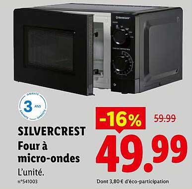 SILVERCREST Four à micro-ondes L’unité.