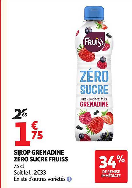 SIROP GRENADINE ZÉRO SUCRE FRUISS