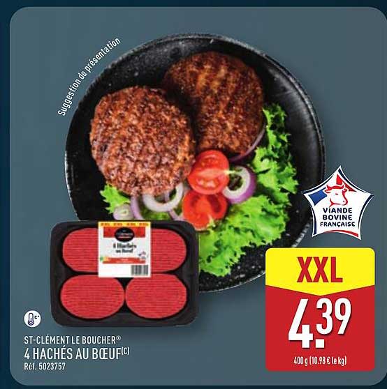 ST-CLÉMENT LE BOUCHER® 4 HACHÉS AU BŒUF(C)
