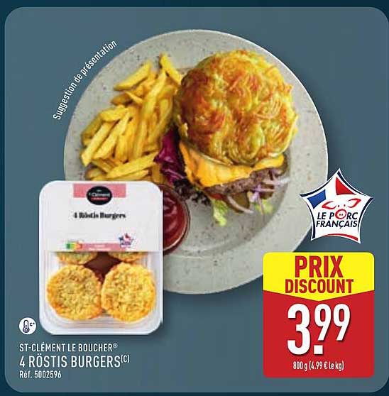 ST-CLEMENT LE BOUCHER 4 RÖSTIS BURGERS(C) Réf. 5002596