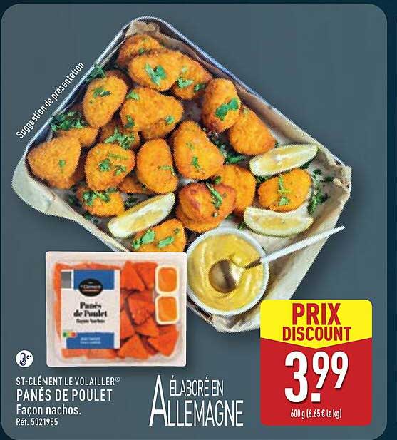 ST-CLÉMENT LE VOLAILLIER® PANÉS DE POULET Façon nachos. Réf. 5021985