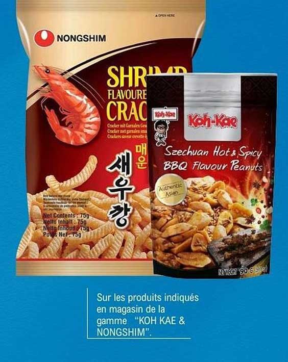 Sur les produits indiqués en magasin de la gamme "KOH KAE & NONGSHIM".