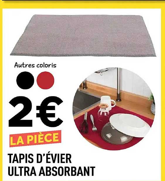 TAPIS D'ÉVIER ULTRA ABSORBANT
