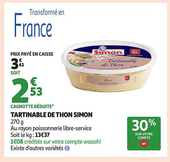 TARTINABLE DE THON SIMON