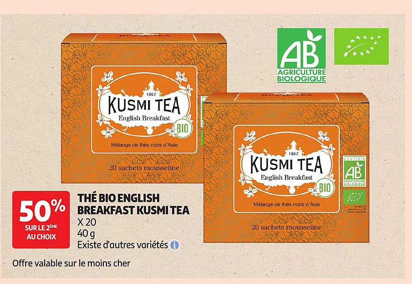 THÉ BIO ENGLISH BREAKFAST KUSMI TEA
