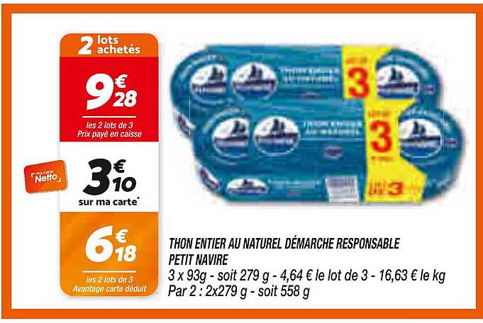 THON ENTIER AU NATUREL DÉMARCHE RESPONSABLE PETIT NAVIRE
