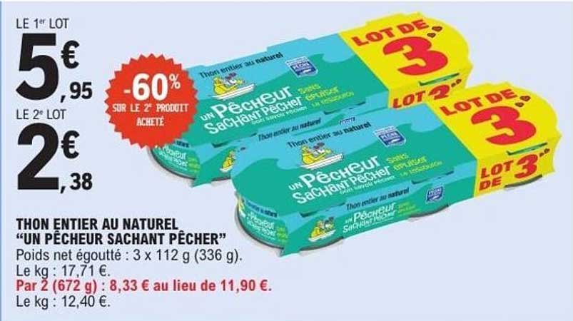 THON ENTIER AU NATUREL “UN PÊCHEUR SACHANT PÊCHER”