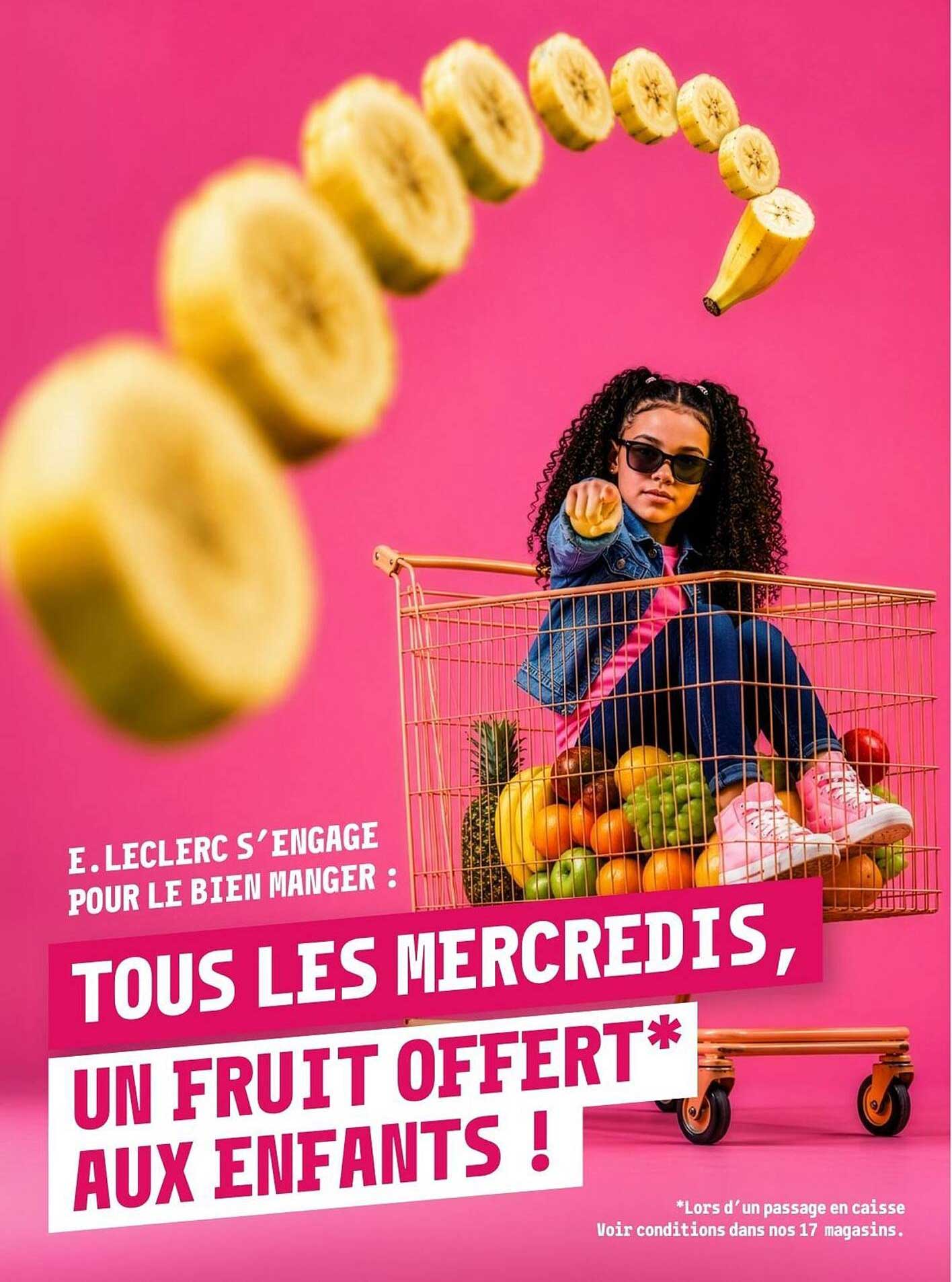 TOUS LES MERCREDIS, UN FRUIT OFFERT* AUX ENFANTS !