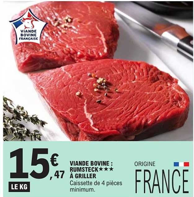 VIANDE BOVINE : RUMSTECK★★★ À GRILLER