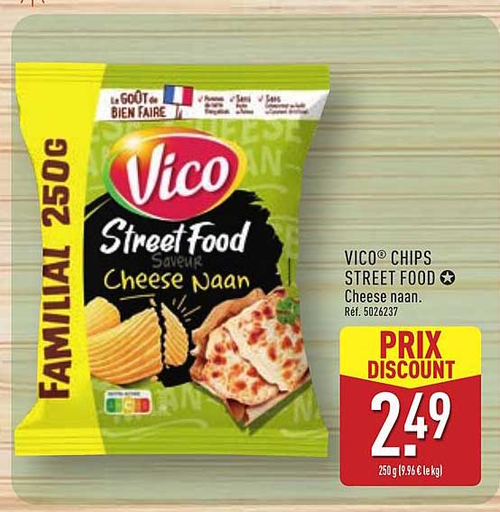 VICO® CHIPS STREET FOOD Cheese naan.
