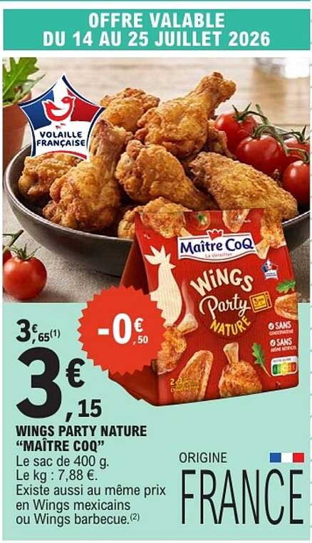 WINGS PARTY NATURE “MAÎTRE COQ”