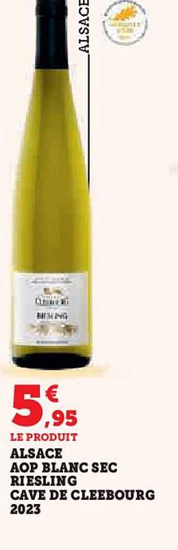 ALSACE AOP BLANC SEC RIESLING CAVE DE CLEEBOURG 2023