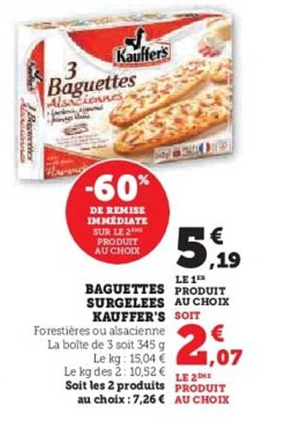 Baguettes surgelées Kauffer's
