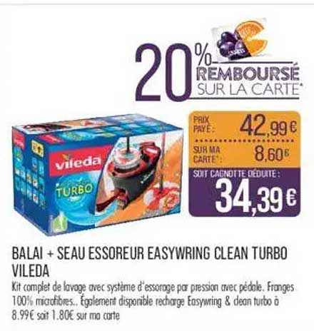 BALAI + SEAU ESSOREUR EASYWRING CLEAN TURBO VILEDA
