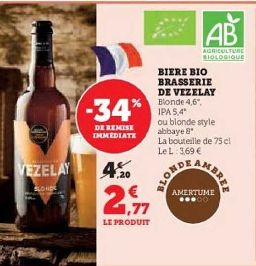BIERE BIO BRASSERIE DE VEZELAY