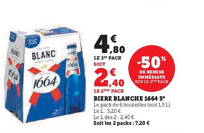 BIERE BLANCHE 1664 5°