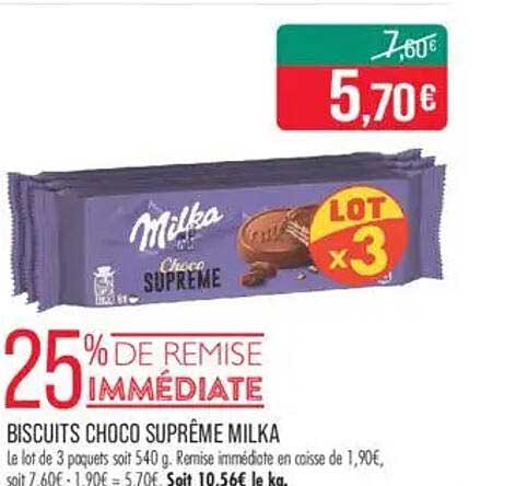 BISCUITS CHOCO SUPRÊME MILKA