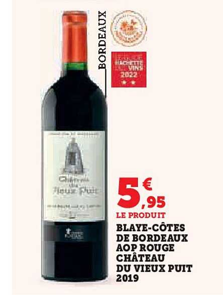 Blaye-Côtes de Bordeaux AOP Rouge Château du Vieux Puit 2019