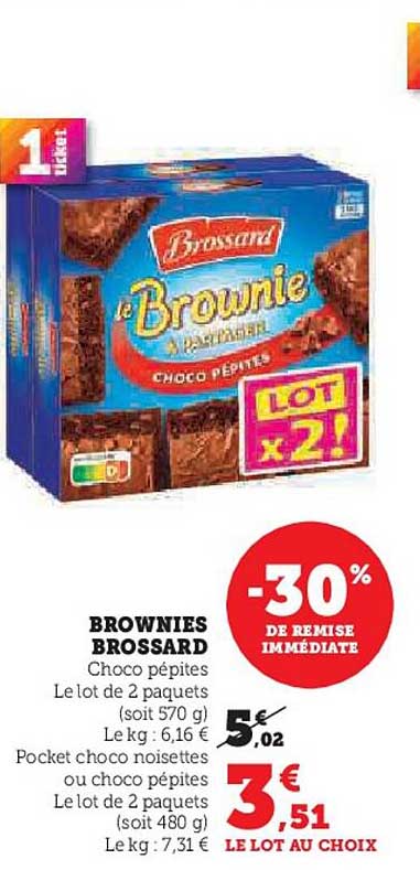 BROWNIES BROSSARD Choco pépites