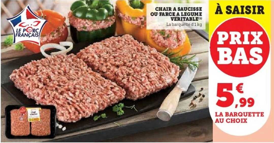 CHAIR À SAUCISSE OU FARCE À LÉGUME VÉRITABLE