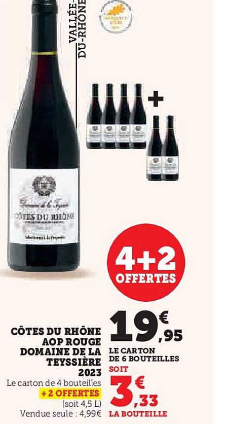 CÔTES DU RHÔNE AOP ROUGE DOMAINE DE LA TEYSSIÈRE 2023