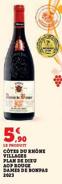 CÔTES DU RHÔNE VILLAGES PLAN DE DIEU AOP ROUGE DAMES DE BONPAS 2023