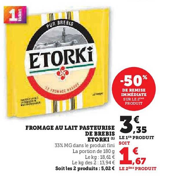 FROMAGE AU LAIT PASTEURISÉ DE BREBIS ETORKI