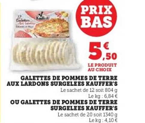 Galettes de pommes de terre aux lardons surgelées Kauffer's