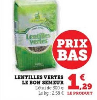LENTILLES VERTES LE BON SEMEUR