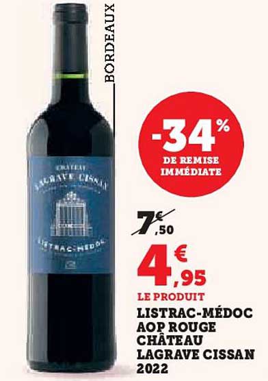 Listrac-Médoc AOP Rouge Château Lagrave Cissan 2022