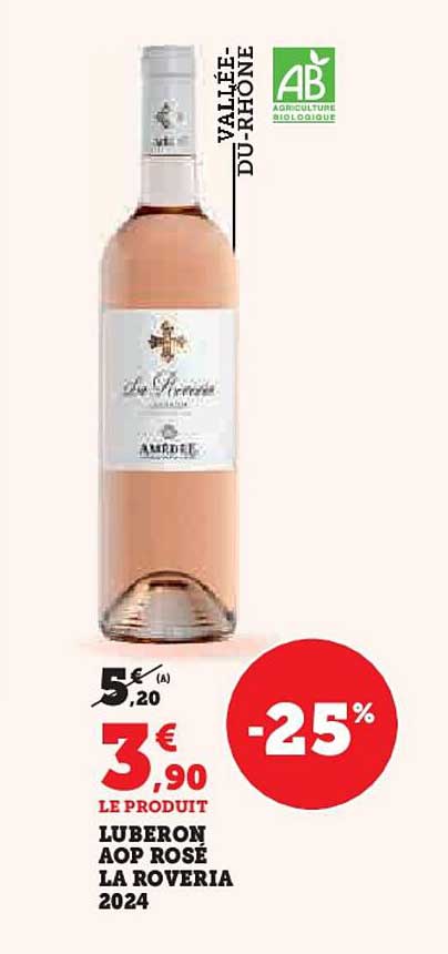 LUBERON AOP ROSÉ LA ROVERIA 2024