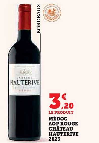 MÉDOC AOP ROUGE CHÂTEAU HAUTERIVE 2023