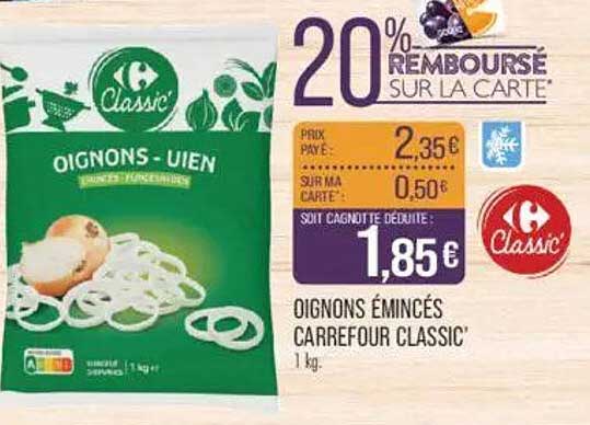 Oignons Émincés Carrefour Classic' 1 kg