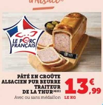 Pâté en croûte alsacien pur beurre Traiteur de la Thür