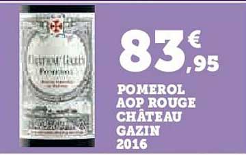POMEROL AOP ROUGE CHÂTEAU GAZIN 2016