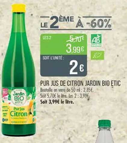 PUR JUS DE CITRON JARDIN BIO ETIC