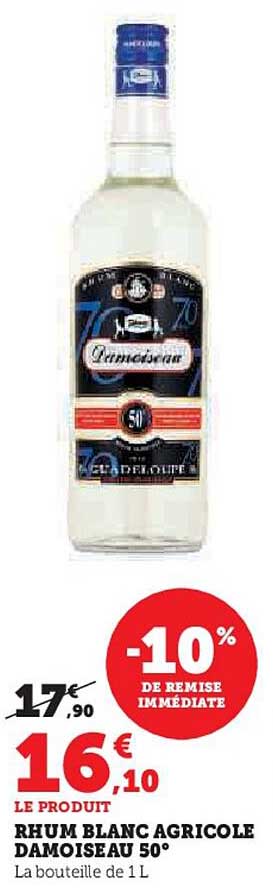 Rhum Blanc Agricole Damoiseau 50°