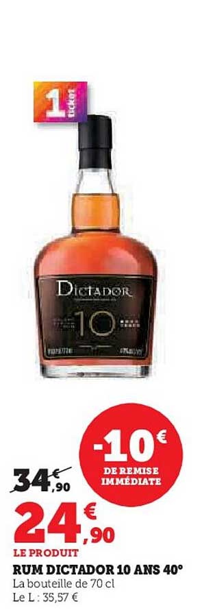 RUM DICTADOR 10 ANS 40°