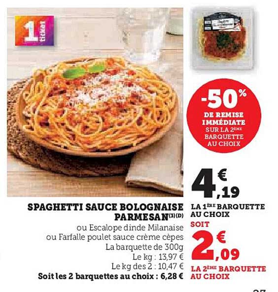 SPAGHETTI SAUCE BOLOGNAISE PARMESAN