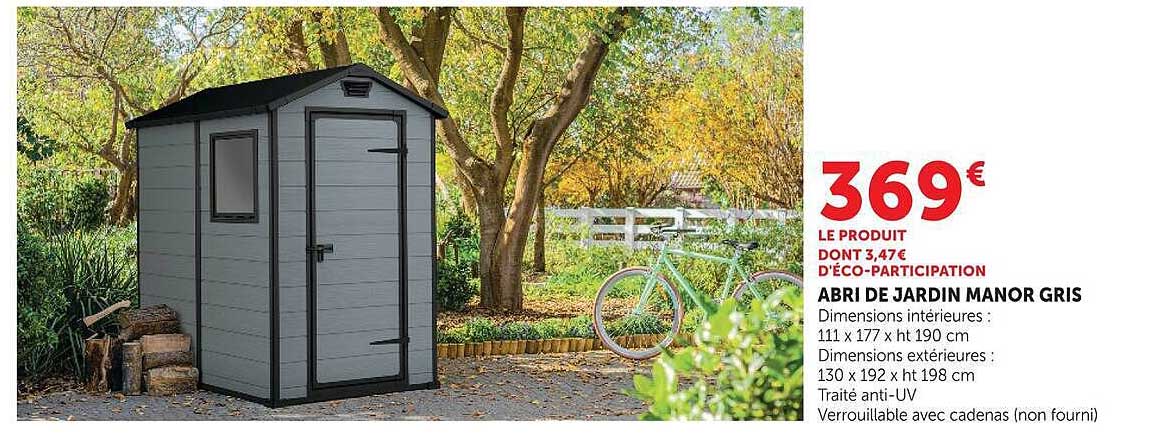 ABRI DE JARDIN MANOR GRIS