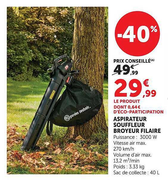ASPIRATEUR SOUFFLEUR BROYEUR FILAIRE