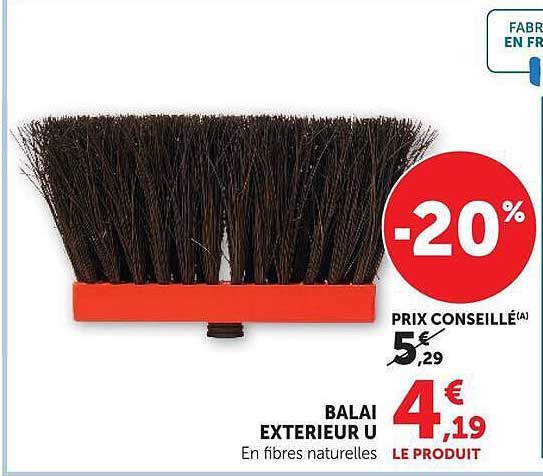 BALAI EXTERIEUR U En fibres naturelles