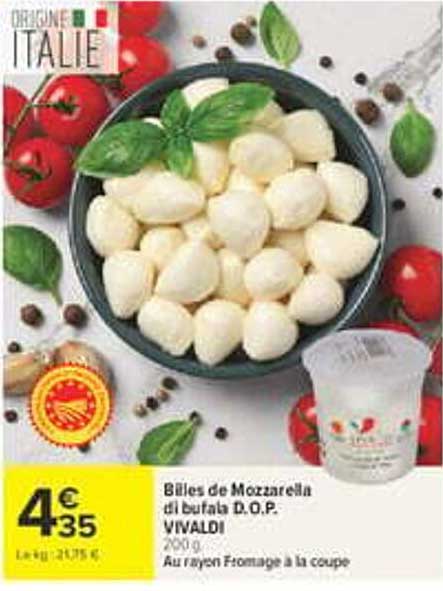 Billes de Mozzarella du Bufala D.O.P. VIVALDI 200 g