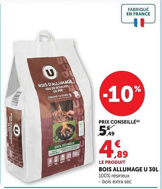 BOIS ALLUMAGE U 30L