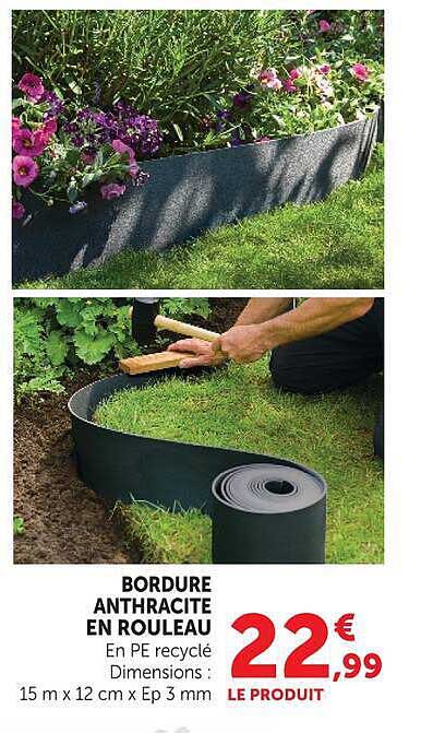 BORDURE ANTHRACITE EN ROULEAU