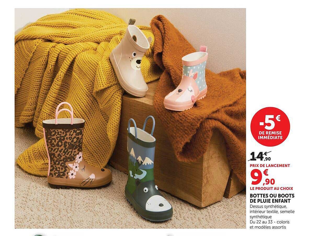 BOTTES OU BOOTS DE PLUIE ENFANT