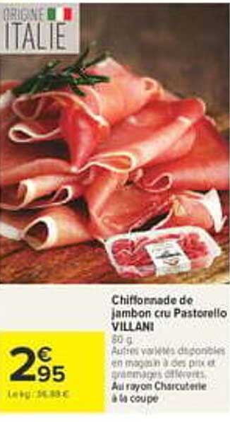 Chiffonnade de jambon cru Pastorello VILANI