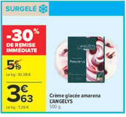Crème glacée amarena L'ANGEYS 500 g