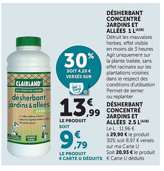 DÉSHERBANT CONCENTRÉ JARDINS ET ALLÉES 1 L (A)(B)