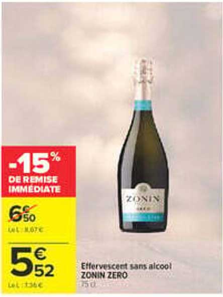 Effervescent sans alcool ZONIN ZERO 75 cl